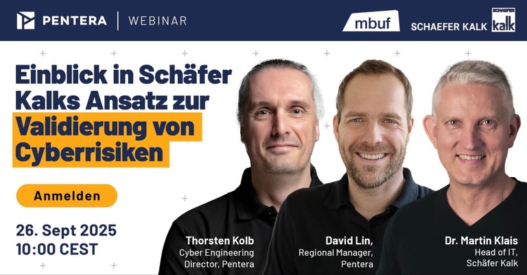 Pentera Webinar: Use Case Schäfer Kalk am 26. September 2025